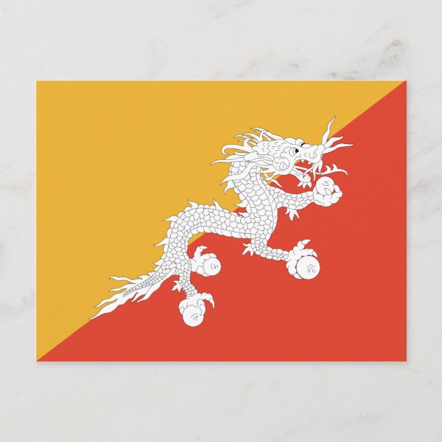 Carte postale du drapeau du Bhoutan (Devant)