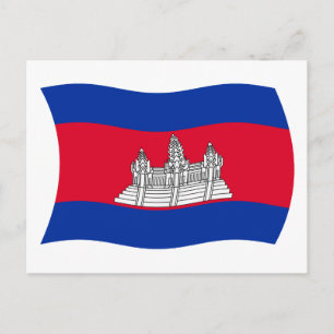 Carte postale du drapeau du Cambodge