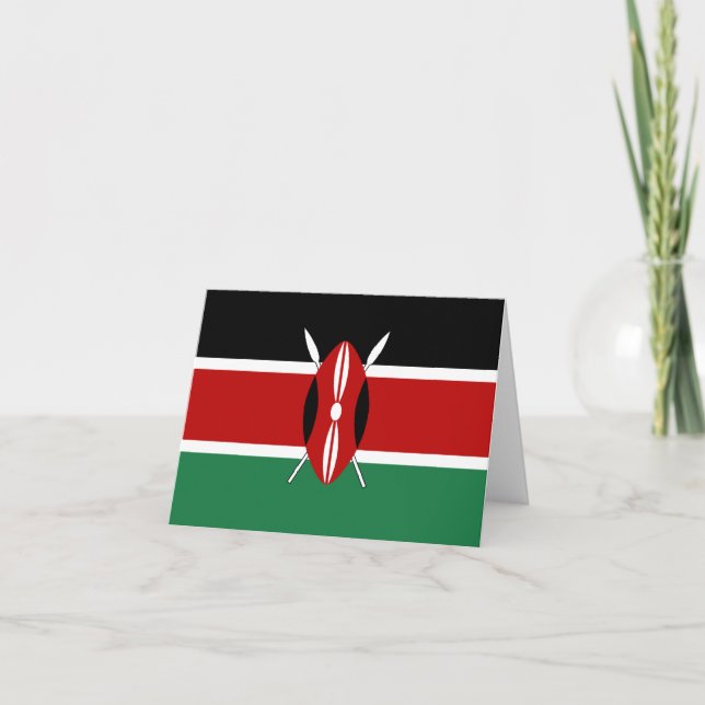 Carte postale du drapeau du Kenya (Devant)