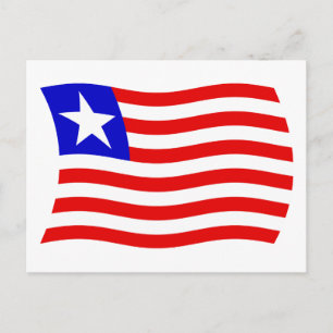 Carte postale du drapeau du Liberia