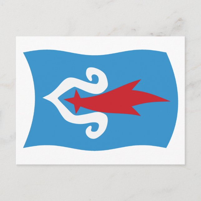 Carte postale du drapeau du peuple Aïnou (Devant)