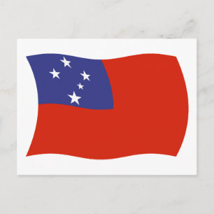 Carte postale du drapeau du Samoa