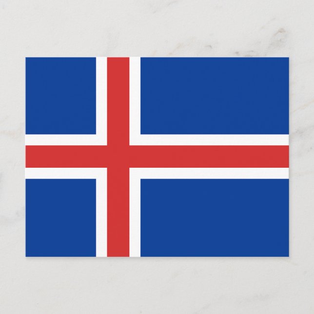 Carte postale du drapeau islandais (Devant)