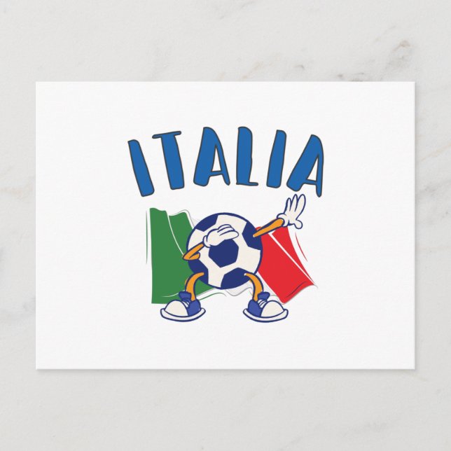 Carte postale du drapeau italien avec ballon de fo (Devant)
