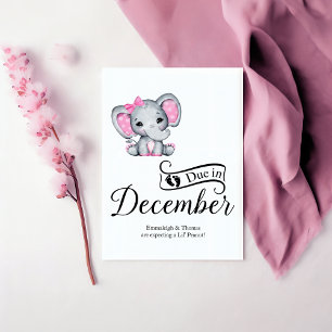 Carte Postale Dû en Décembre Petite arachide bébé fille Eléphant