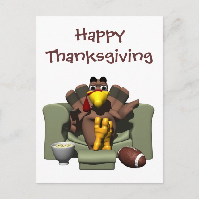 Carte postale du football de thanksgiving (Devant)