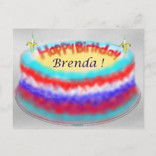 Carte postale du gâteau d'anniversaire de Brenda