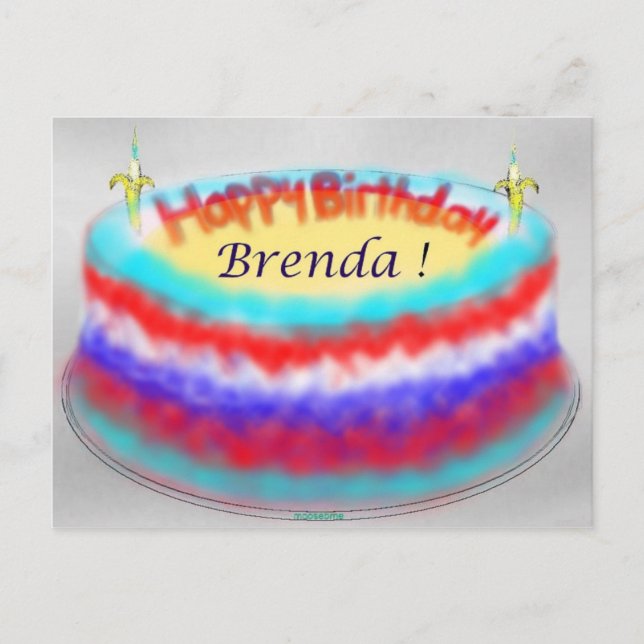 Carte postale du gâteau d'anniversaire de Brenda (Devant)
