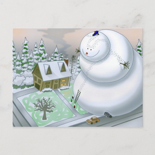 Carte postale du géant bonhomme de neige (Devant)