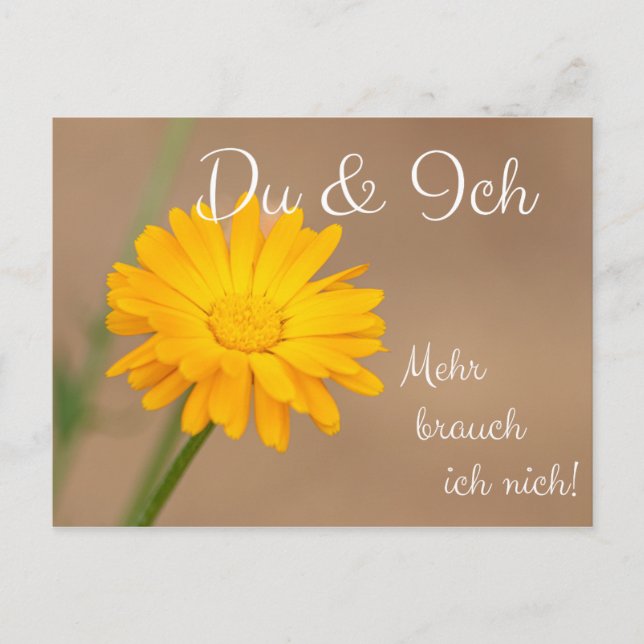 Carte Postale Du & Ich ! Mehr brauch ich nich ! (Devant)