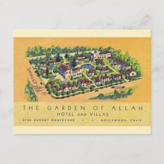 Carte postale du jardin d'Allah Hotel