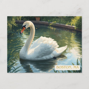 Carte postale du jardin public de Boston, Mass. av