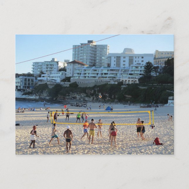 Carte postale du jeu de volley-ball de plage Bondi (Devant)