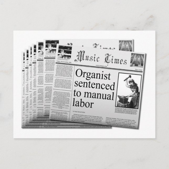 carte postale du journal fictif - orthographe amér (Devant)