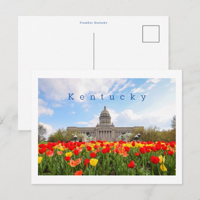 Carte postale du Kentucky avec la capitale de l'ét (Devant / Derrière)