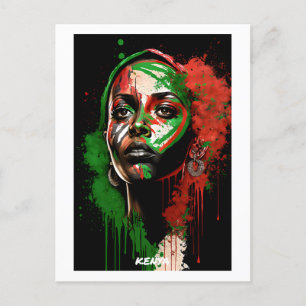 Carte postale du Kenya - Portrait artistique - Mon