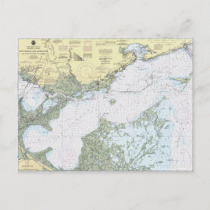 Carte postale du lac Borgne LA Carte nautique
