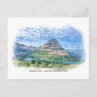 Carte postale du lac caché Parc national des Glaci