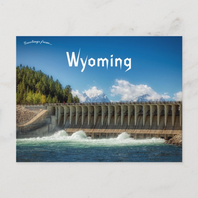 Carte postale du lac Jackson et du barrage Wyoming (Devant)
