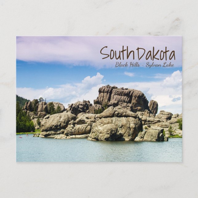 Carte postale du lac Sylvan du Dakota du Sud (Devant)