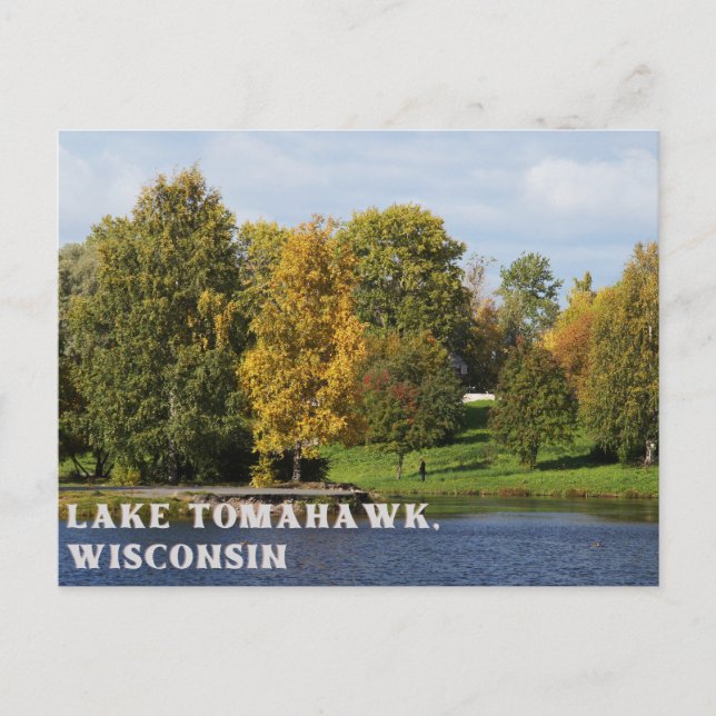 Carte postale du lac Tomahawk Wisconsin (Devant)