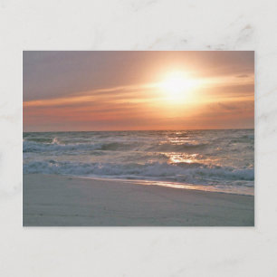Carte postale du lever du soleil sur la plage de P