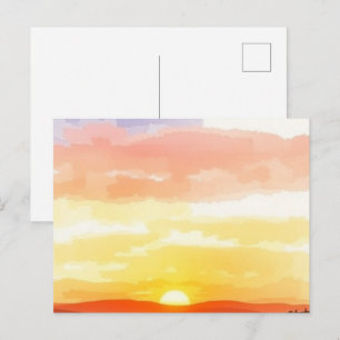 Carte postale du lever et du coucher de soleil dor