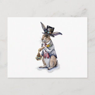 Carte postale du lièvre de mars steampunk