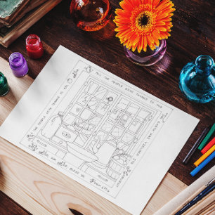 Carte postale du livre de coloriage de la maison d