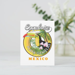 Carte postale du logo de voyage Oaxaca Mexique