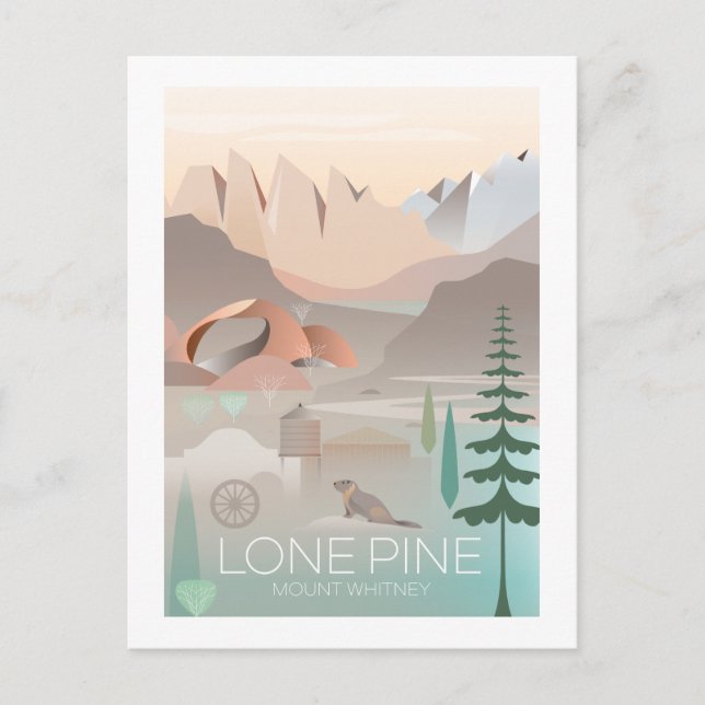 Carte postale du Lone Pine Mont Whitney (Devant)