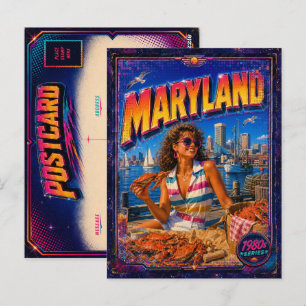 Carte postale du Maryland des années 80 Rétro