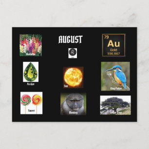 Carte postale du mois de naissance août Léo