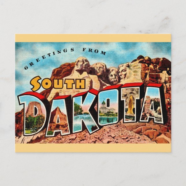 Carte postale du Mont Rushmore, Dakota du Sud  (Devant)