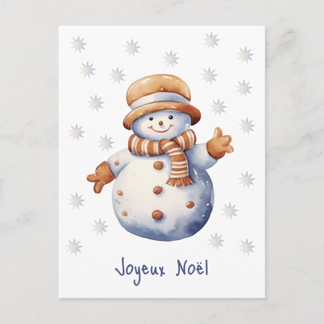 Carte postale du motard hivernal Joyeux Noël (Devant)