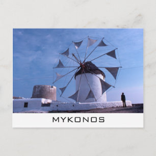 Carte postale du moulin à vent Mykonos