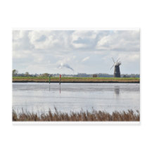 Carte postale du moulin à vent Norfolk Broads