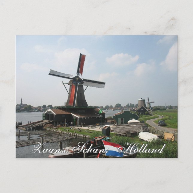 Carte postale du moulin à vent Zaanse Schans (Devant)