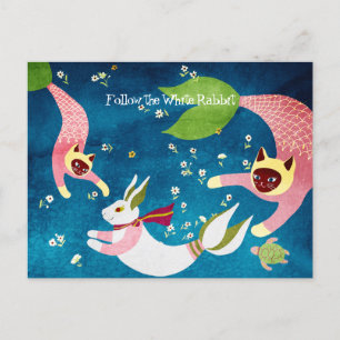 Carte postale du Nouvel An pour les chats à lapins