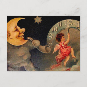 Carte postale du Nouvel An vintage
