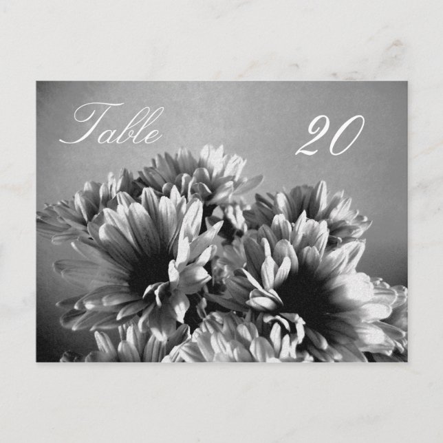 Carte postale du numéro de table de fleurs (Devant)