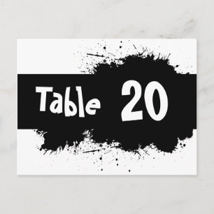 Carte postale du numéro de table Ink Spot