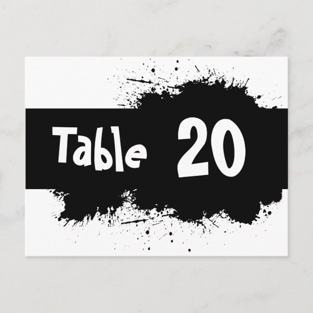 Carte postale du numéro de table Ink Spot (Devant)