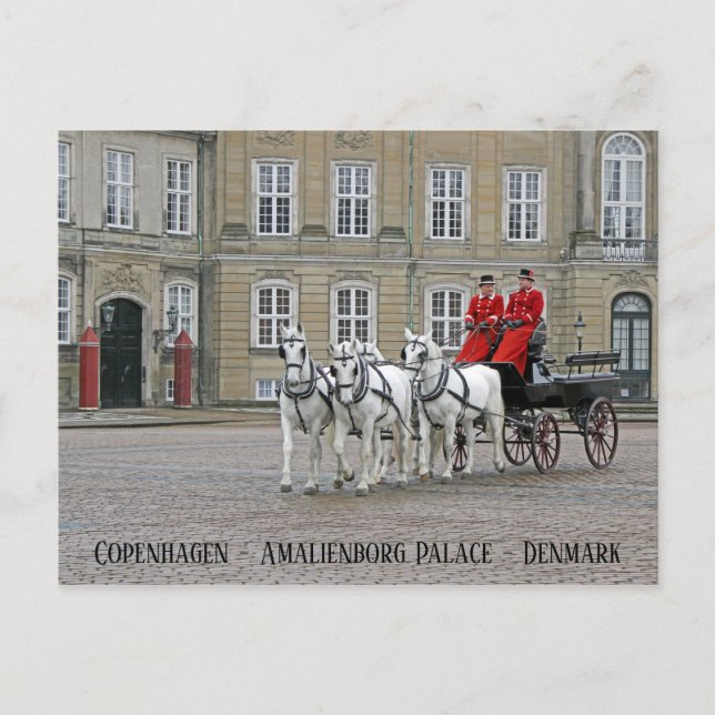 Carte postale du palais d'Amalienborg à Copenhague (Devant)