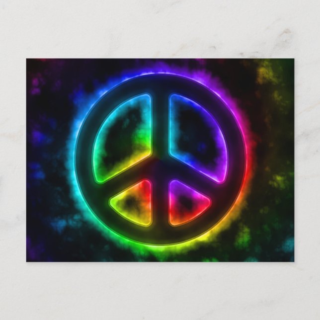 Carte postale du panneau de paix Rainbow Glissant (Devant)
