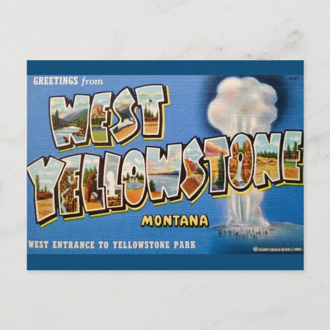 Carte postale du parc national de West Yellowstone (Devant)
