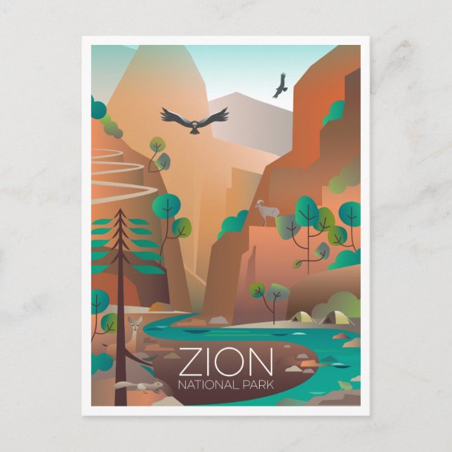 Carte postale du parc national Zion (Devant)