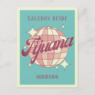 Carte postale du Parti Vintage rétro de Tijuana Me