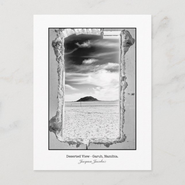 Carte postale du paysage du désert vue par la fenê (Devant)