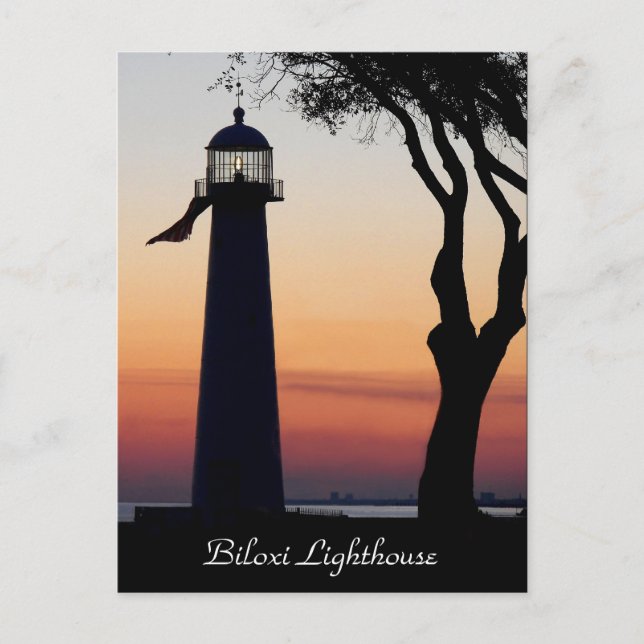 Carte postale du phare Biloxi (Devant)